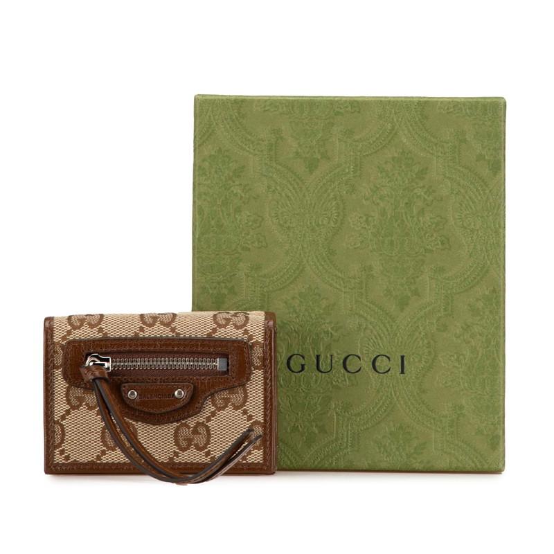 GUCCI　グッチ　三つ折り財布 681708　ベージュ/ダークブラウン　GGキャンバス バレンシアガコラボ　折りたたみ財布 楽天市場】GUCCI グッチ 三つ折り財布 681708 ベージュ/ダークブラウン