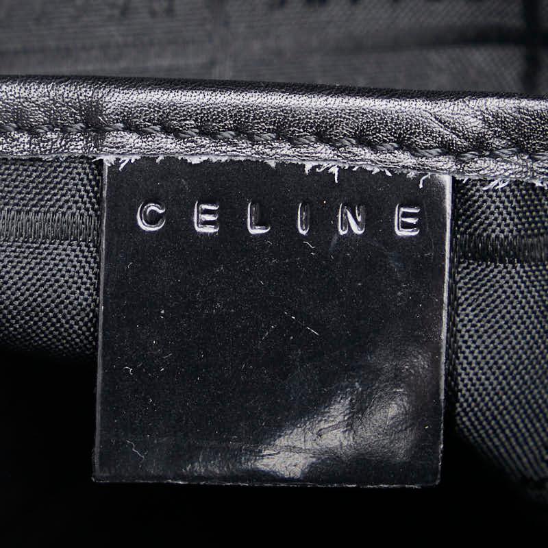 CELINE マカダム柄 マグネット ブラック ショルダーバッグ エナメルレザー CELINE マカダム柄 マグネット ブラック ショルダーバッグ エナメルレザー