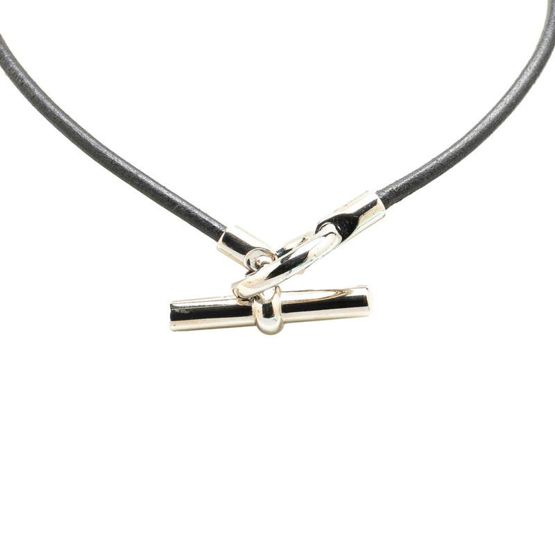 HERMES エルメス グレナン チョーカー ネックレス ブラック HERMES エルメス グレナン チョーカー ネックレス ブラック