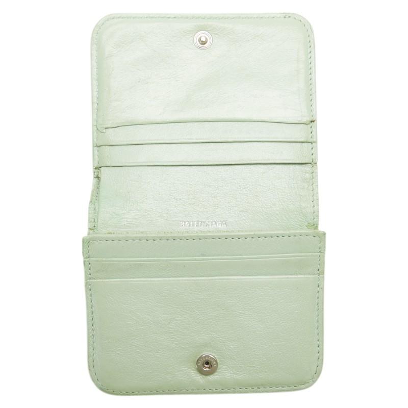 BALENCIAGA バレンシアガ クロコ型押し 二つ折り財布 655624 ミント
