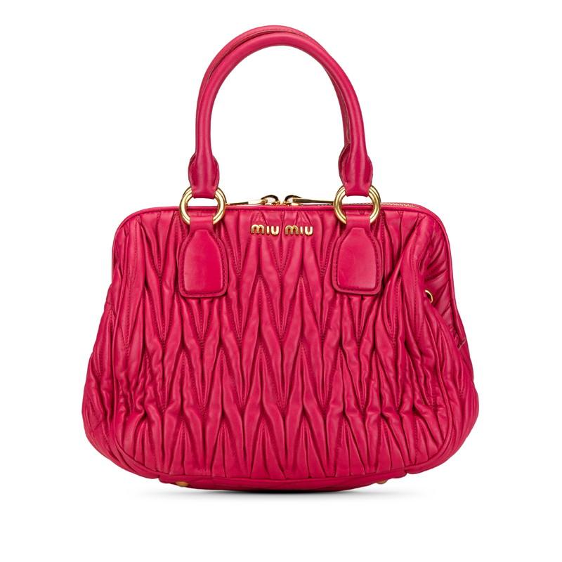 ミュウミュウ バッグ　マテラッセ　ピンク　ハンドバッグ miu miu（ミュウミュウ） マテラッセ ハンドバッグ RLN059 ピンク