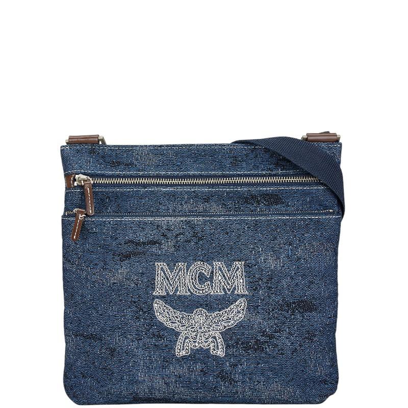 MCM エム シー ロゴ ラインストーン 斜め掛け ショルダーバッグ  
