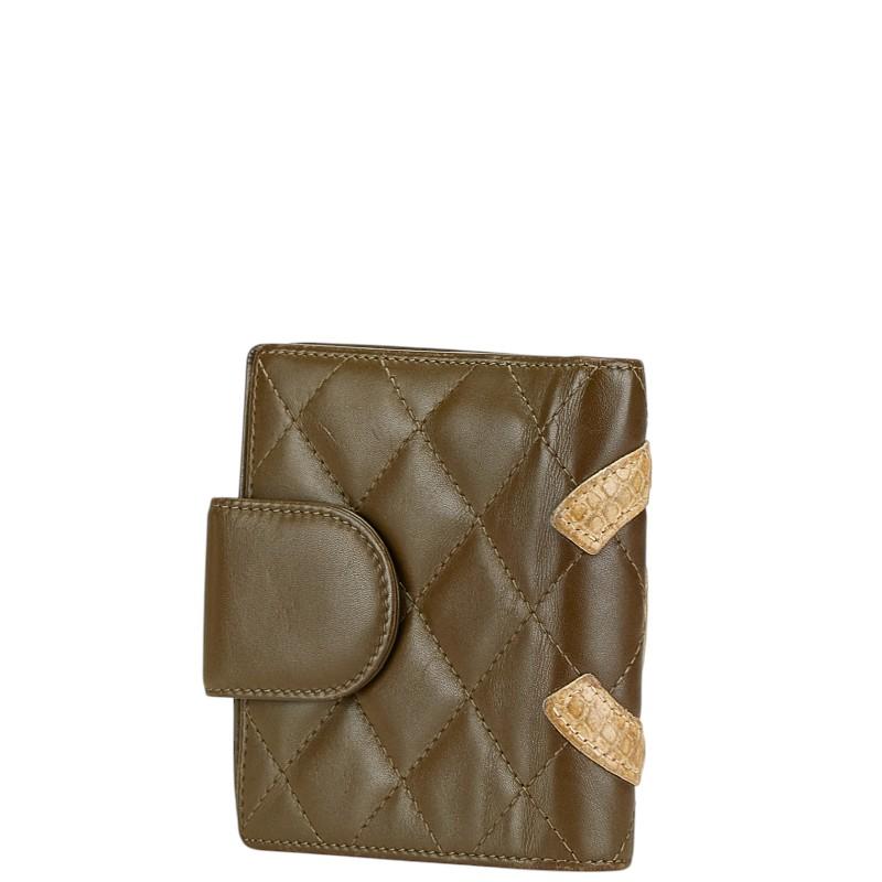 CHANEL（シャネル） カンボンライン ココマーク パイソン型押し 二