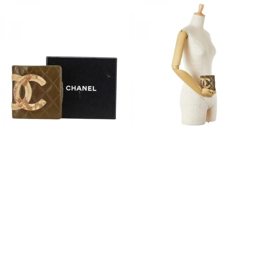 CHANEL 二つ折り財布 カンボンライン ココマーク キルティング ベージュ シャネル カンボンライン 二つ折り財布 ココマーク CHANEL 財布