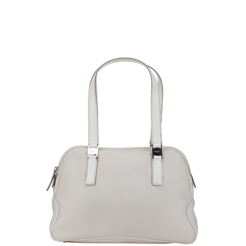 サルヴァトーレフェラガモ ハンドバッグ AU-21 1233 グレー キャンバス  