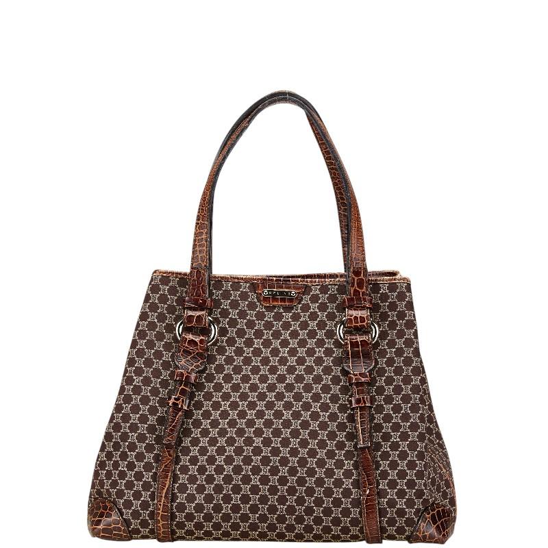 CELINE（セリーヌ） マカダム クロコ型押し ハンドバッグ トートバッグ