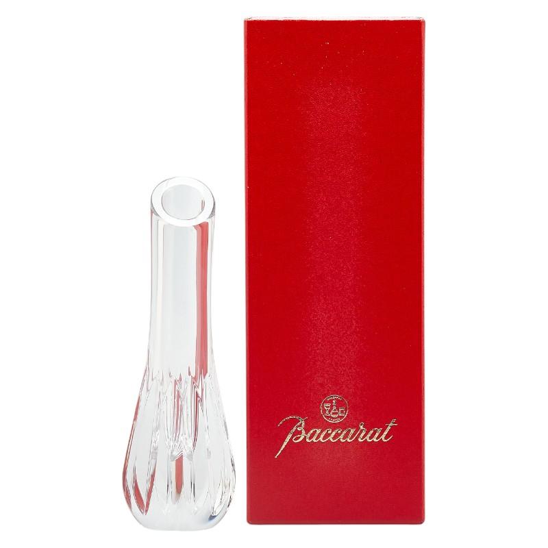 美品　Baccarat　ローズ　花瓶　フラワーベース　一輪挿し　ガラス　希少 バカラ 花瓶 フラワーベース 一輪挿し クリア ガラス レディース
