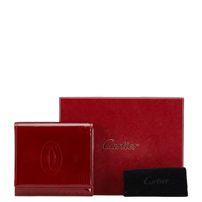 【美品 】Cartier カルティエ ハッピーバースデー 3つ折り財布 ボルドー Cartier カルティエ ハッピーバースデー 三つ折り財布 ワイン