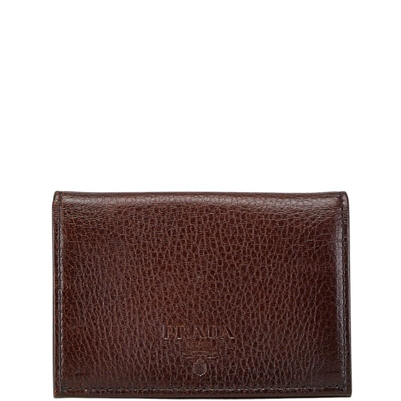 新品✨MONTBLANC 名刺入れ　ブラウン　レザー　保存箱付き PRADA（プラダ） カードケース 名刺入れ 2M0945 ブラウン レザー