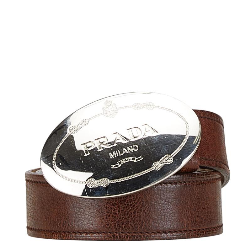 PRADA プラダ ベルト サイズ:90/36 ブラウン レザー メンズ PRADA プラダ ベルト サイズ:90/36 ブラウン レザー メンズ