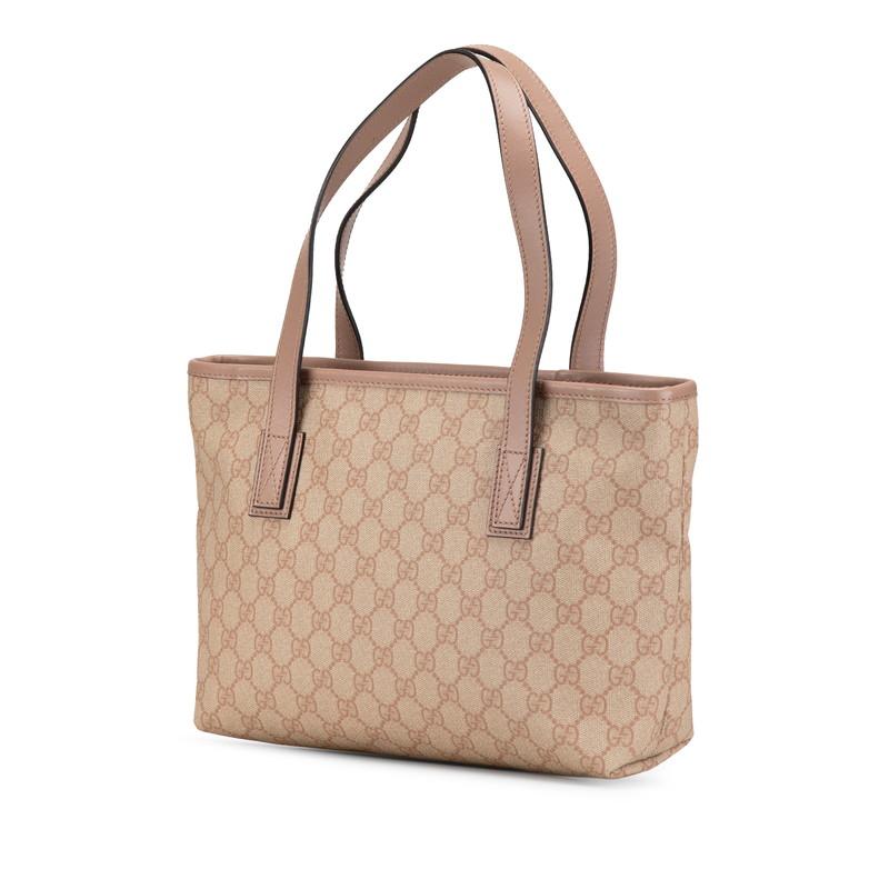 グッチ GGスプリーム ハンドバッグ トートバッグ 211138 ベージュ ピンク PVC レザー レディース GUCCI 【中古】 GUCCI（グッチ） GGスプリーム トートバッグ 211138 ピンク ベージュ