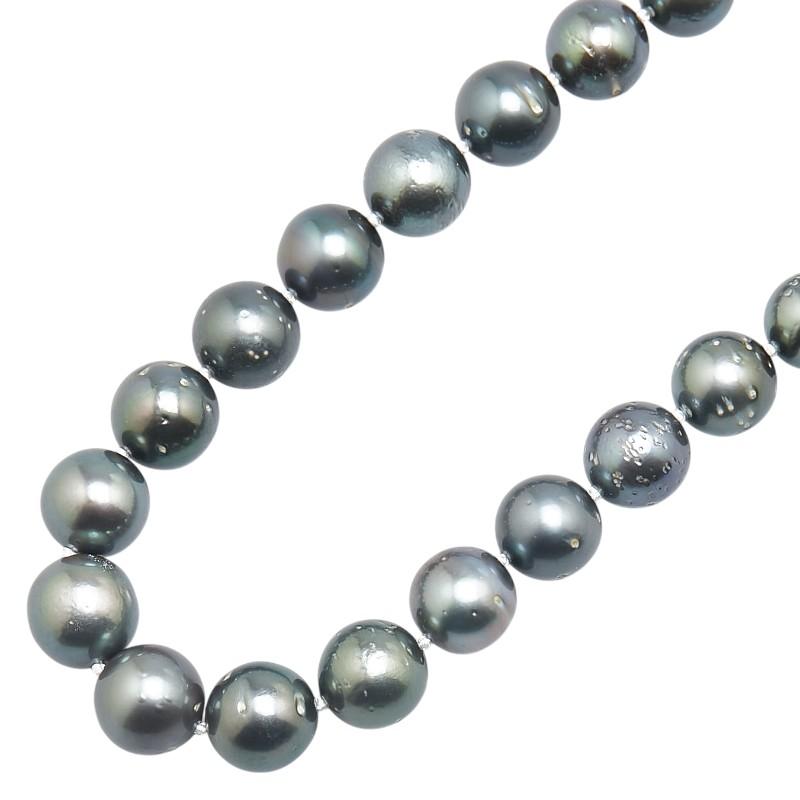 Silver シルバー 黒蝶真珠8〜10.7mm ネックレス レディース 中古○サ 