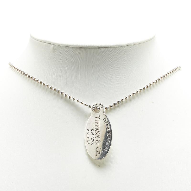 美品 ティファニー ネックレス リターントゥ オーバル ボールチェーン シルバー TIFFANY&Co.】ティファニー リターントゥ オーバルタグ