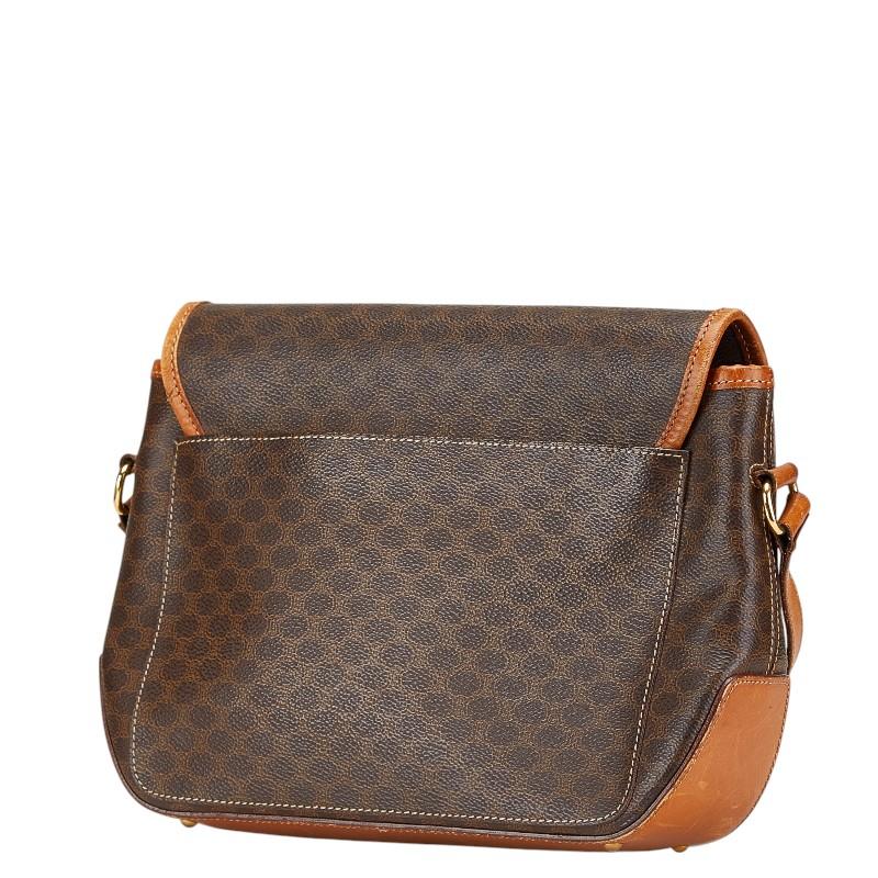 セリーヌ マカダム ショルダーバッグ ブラウン PVC レザー レディース CELINE 【中古】 CELINE（セリーヌ） マカダム ショルダーバッグ ブラウン PVC レザー