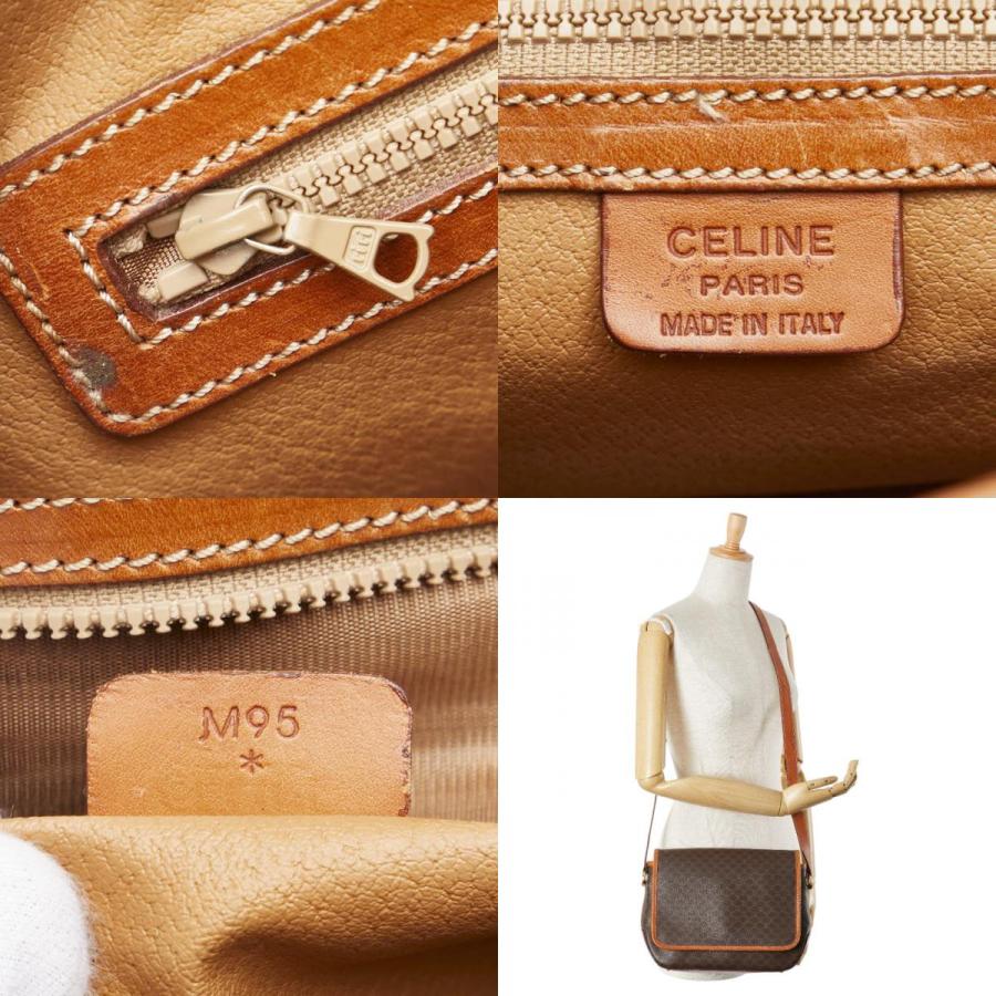 CELINE（セリーヌ） マカダム ショルダーバッグ ブラウン PVC レザー