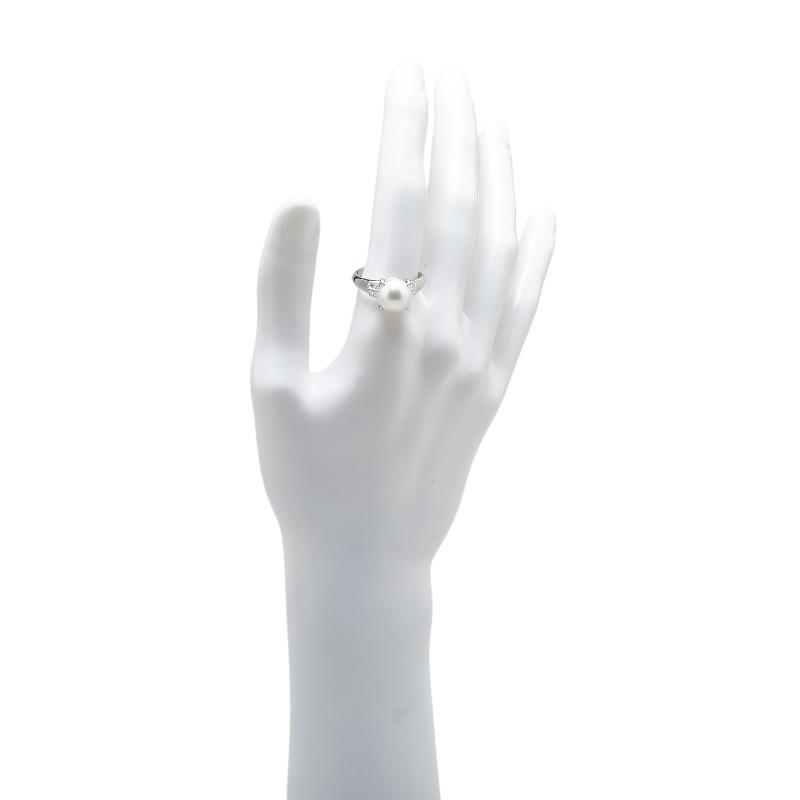 プラチナ 白蝶真珠10.3mm ダイヤ0.29ct リング 指輪 レディース 【Harry Winston】 20号 中古