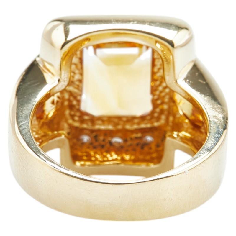 k18 リングシトリン、ダイヤ（0.08) 12号新品