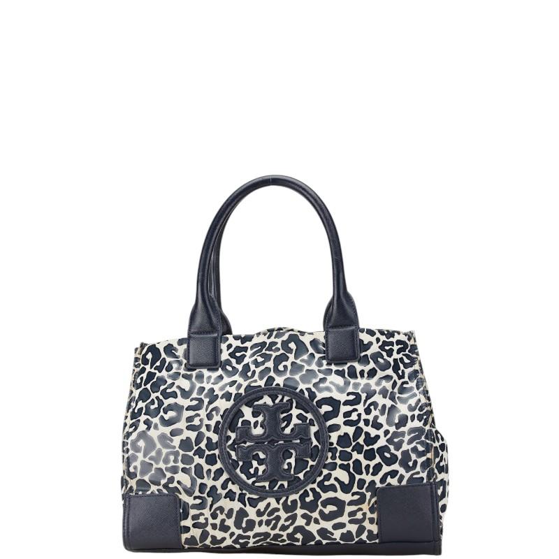 TORY BURCH（トリーバーチ） ロゴ レオパード トートバッグ ネイビー