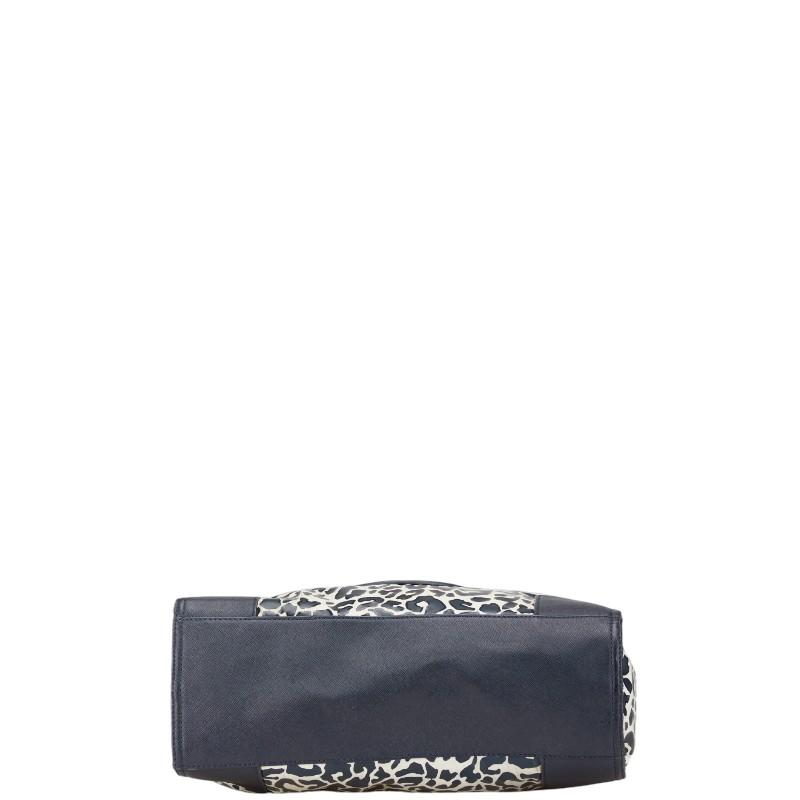 TORY BURCH（トリーバーチ） ロゴ レオパード トートバッグ ネイビー