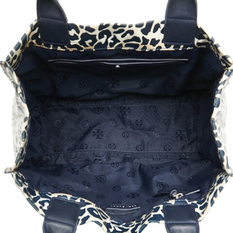 TORY BURCH（トリーバーチ） ロゴ レオパード トートバッグ ネイビー