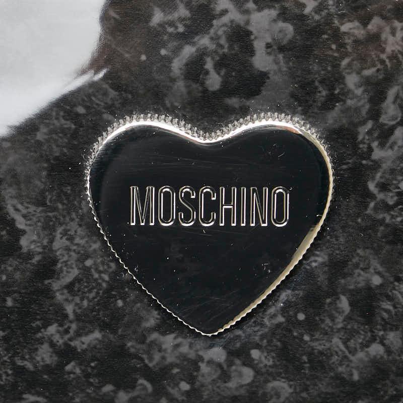 MOSCHINO モスキーノ チェーン ハンドバッグ ブラック エナメル MOSCHINO モスキーノ チェーン ハンドバッグ ブラック エナメル