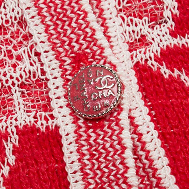 CHANEL シャネル フラワー 花柄 カーディガン サイズ:36 レッド CHANEL シャネル フラワー 花柄 カーディガン サイズ:36 レッド