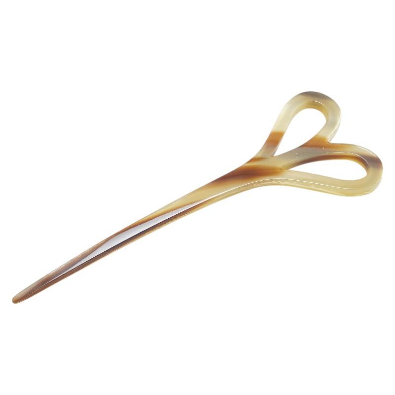 未使用品 HERMES エルメス かんざし バッファローホーン ハート形 未使用】 HERMES エルメス かんざし ハート バッファローホーン