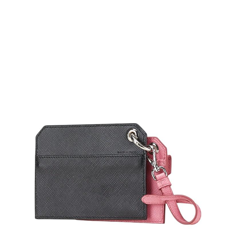 PRADA プラダ　サフィアーノ　カードケース　ロボット ブラック　ピンク プラダ ドッグ 犬 イラスト カードケース コインケース 1TL360