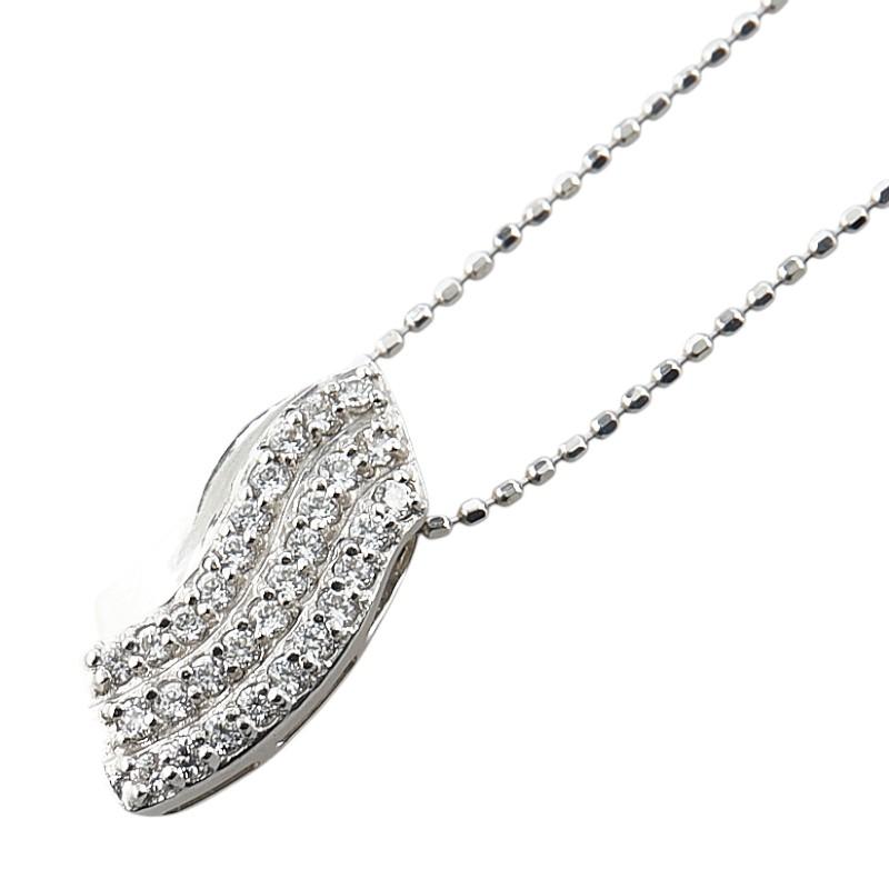 K10WG ホワイトゴールド キュービックジルコニア ネックレス