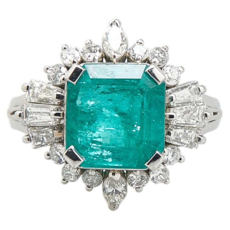 Pt900 プラチナ エメラルド2.54ct ダイヤ0.86ct リング 指輪