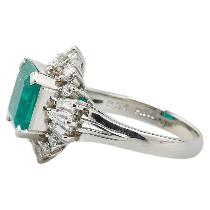 Pt900 プラチナ エメラルド2.54ct ダイヤ0.86ct リング 指輪