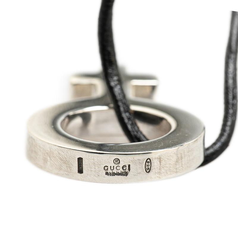 グッチ 中古 ネックレス 925 GUCCI グッチ メス シンボル ネックレス ブラック SV925