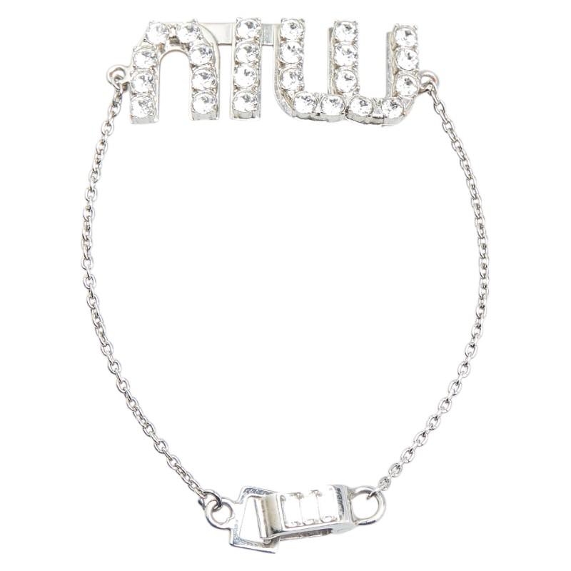 miu miu（ミュウミュウ） ロゴ ブレスレット シルバー メッキ ライン