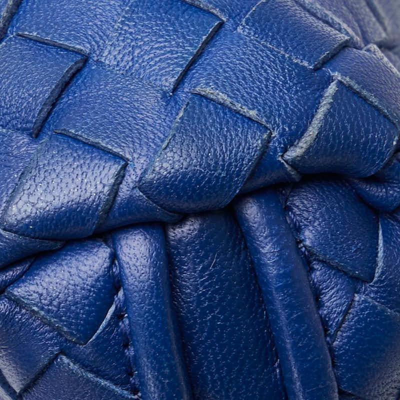 ボッテガヴェネタ BOTTEGAVENETA 斜め掛けショルダーバッグ イントレチャート レザー ブルー ゴールド レディース 送料無料【中古】 z9231 ボッテガヴェネタ BOTTEGAVENETA 斜め掛けショルダーバッグ イントレ