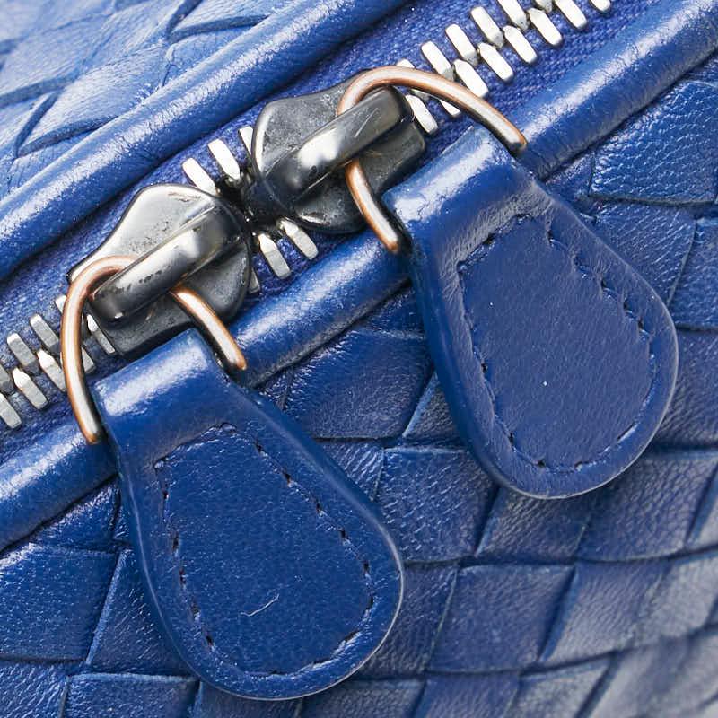 ボッテガヴェネタ BOTTEGAVENETA 斜め掛けショルダーバッグ イントレチャート レザー ブルー ゴールド レディース 送料無料【中古】 z9231 ボッテガヴェネタ BOTTEGAVENETA 斜め掛けショルダーバッグ イントレ
