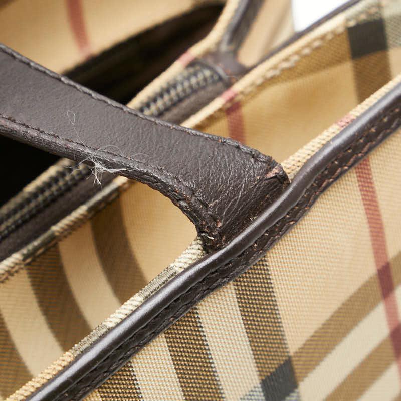 美品 バーバリー ハンドバッグ トートバッグ ノバチェック ブラウン レザー バーバリー ノバチェック トートバッグ ハンドバッグ レザー A4