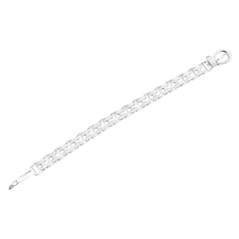 K18WG ホワイトゴールド ダイヤ1.05ct ベルト モチーフ ブレスレット