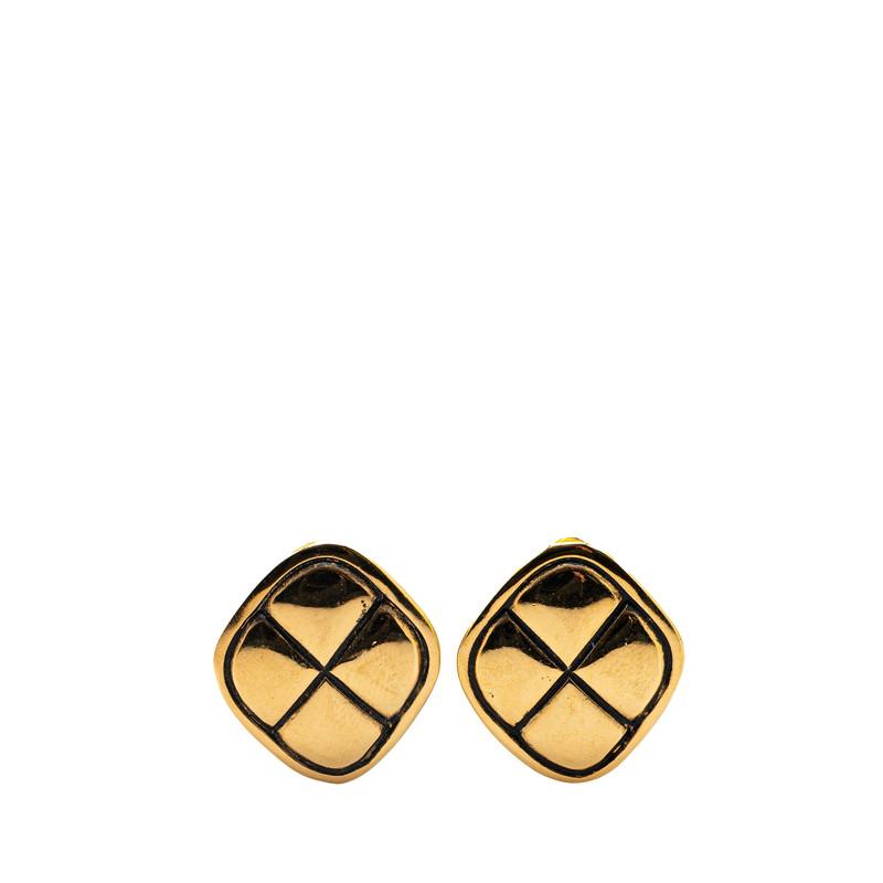 CHANEL（シャネル） マトラッセ ひし形 モチーフ イヤリング ゴールド 