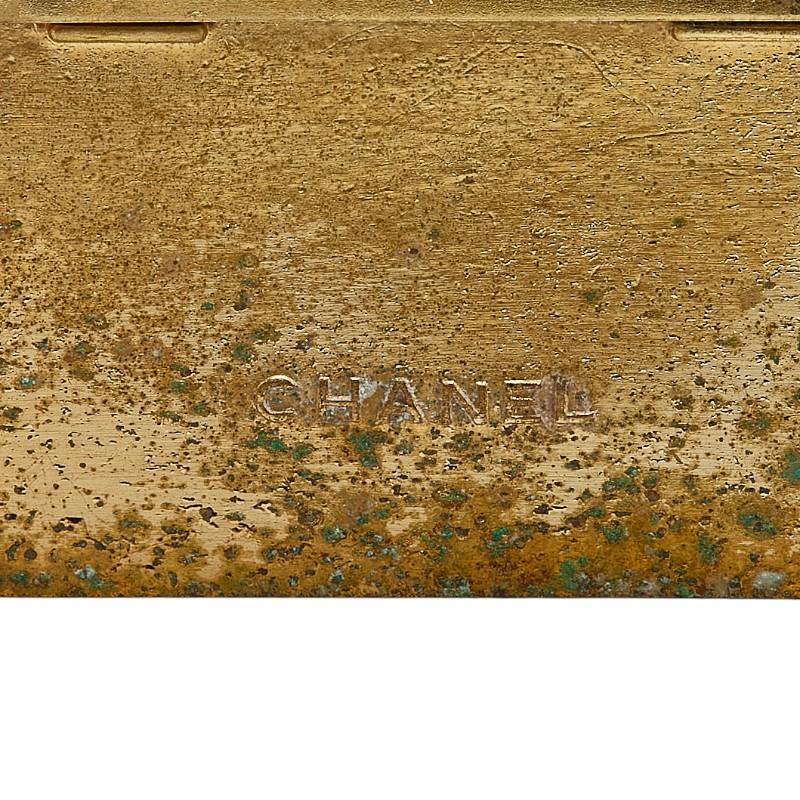 CHANEL（シャネル） ロゴ プレート ブローチ ゴールド メッキ