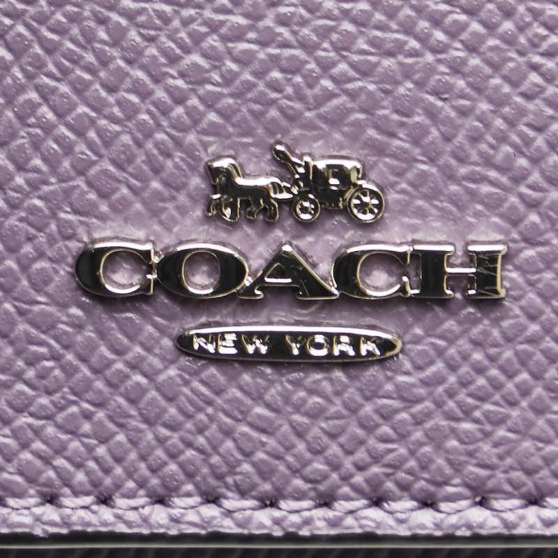 COACH（コーチ） 三つ折り財布 F37968 パープル PVC レザー レディース