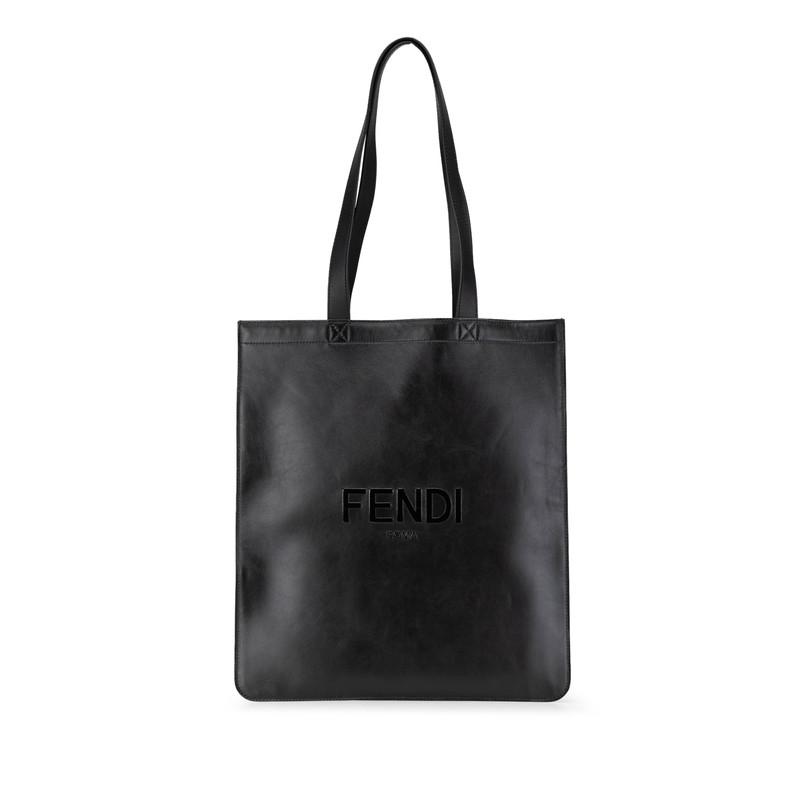 フェンディ ロゴ トートバッグ ショルダーバッグ 7VA538 ブラック レザー レディース FENDI 【中古】 FENDI（フェンディ） ロゴ トートバッグ 7VA538 ブラック レザー