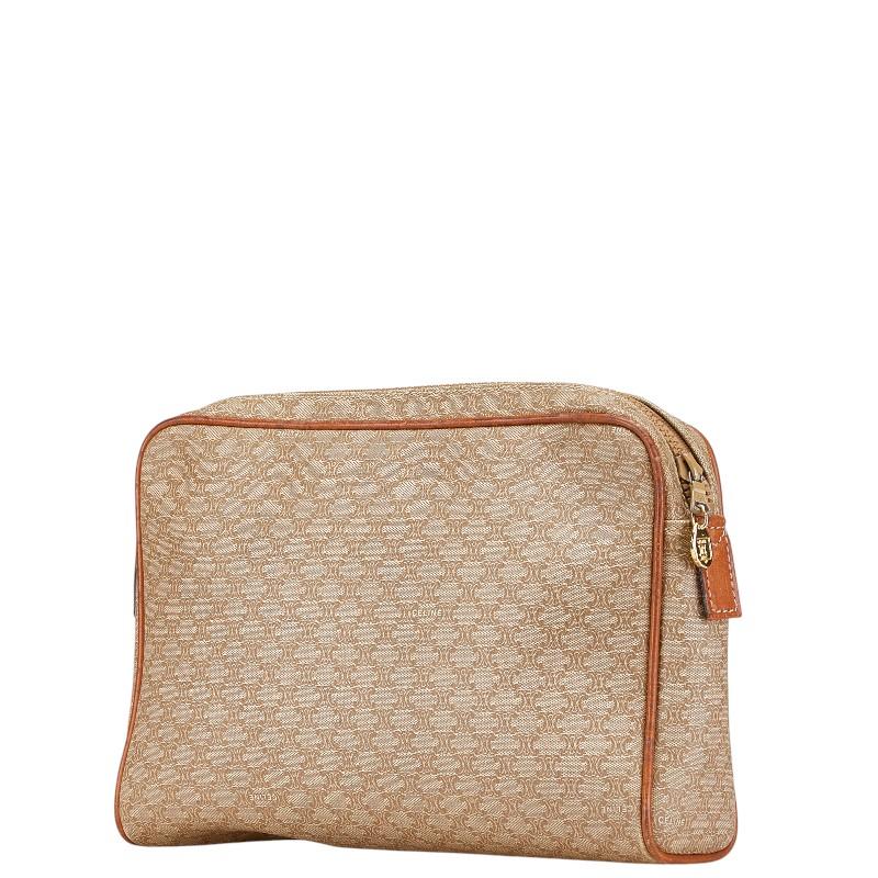 CELINE マカダムクラッチ セカンドバッグ レザー PVC マカダム柄 CELINE（セリーヌ） マカダム セカンドバッグ クラッチバッグ ベージュ
