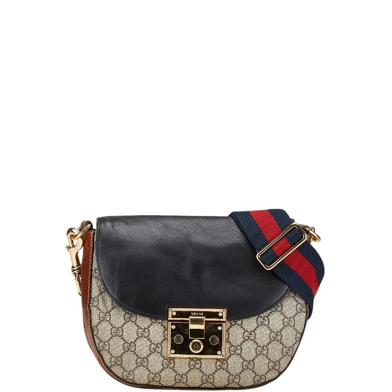 そまりグッチ ショルダーバッグ GGスプリーム 斜めがけ レザー ブラウン GUCCI グッチ GGスプリーム 斜め掛け ショルダーバッグ 114291