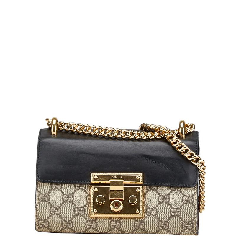 GUCCI（グッチ） GGスプリーム パドロック チェーン ショルダーバッグ 