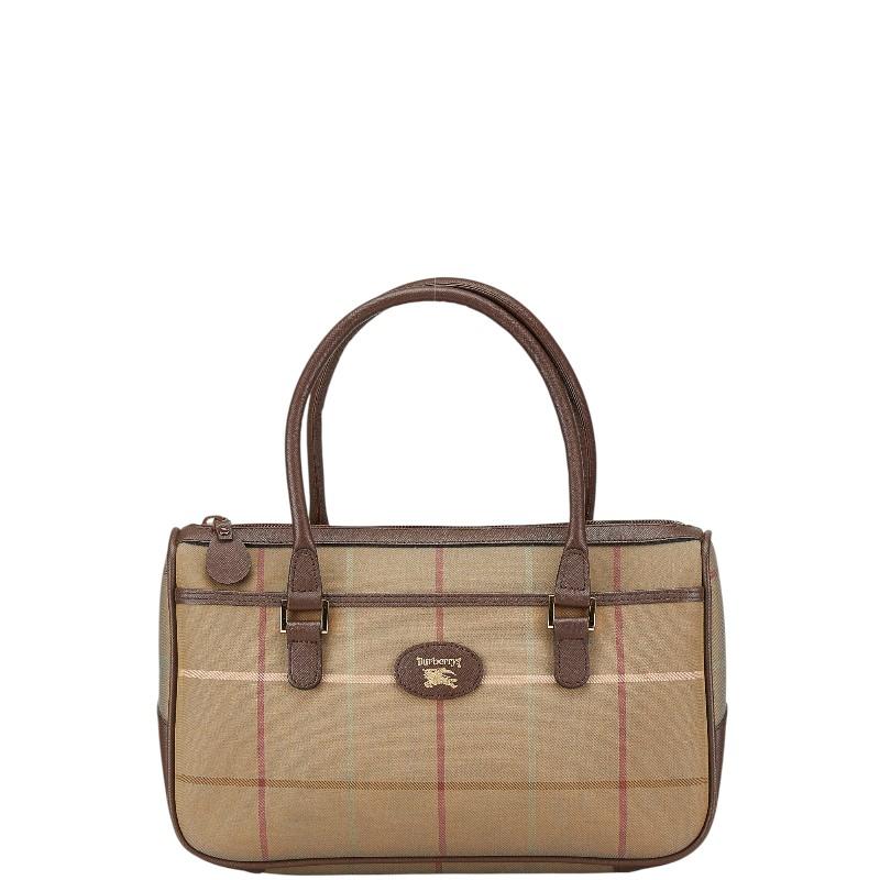 BURBERRY バーバリー チェック ハンドバッグ ブラウン マルチ BURBERRY バーバリー チェック ハンドバッグ ブラウン マルチ