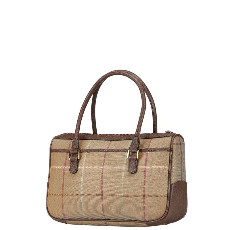 BURBERRY バーバリー チェック ハンドバッグ ブラウン マルチ BURBERRY バーバリー チェック ハンドバッグ ブラウン マルチ