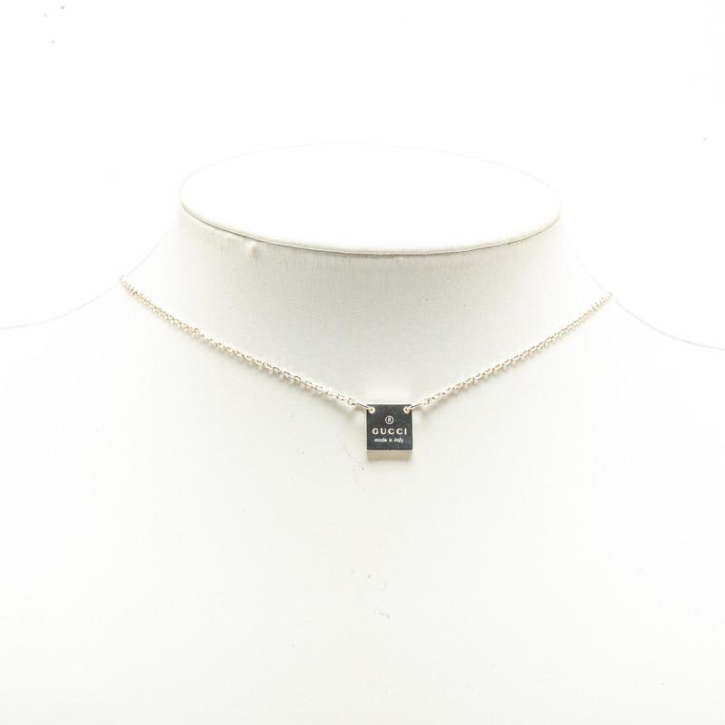 GUCCI（グッチ） ロゴプレート ネックレス SV925 シルバー レディース 