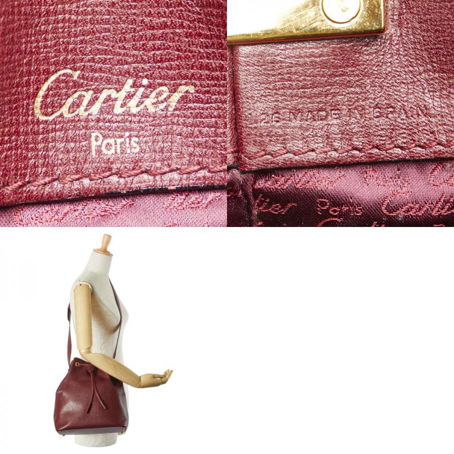Cartier カルティエ マストライン 巾着型 斜め掛け ショルダーバッグ 