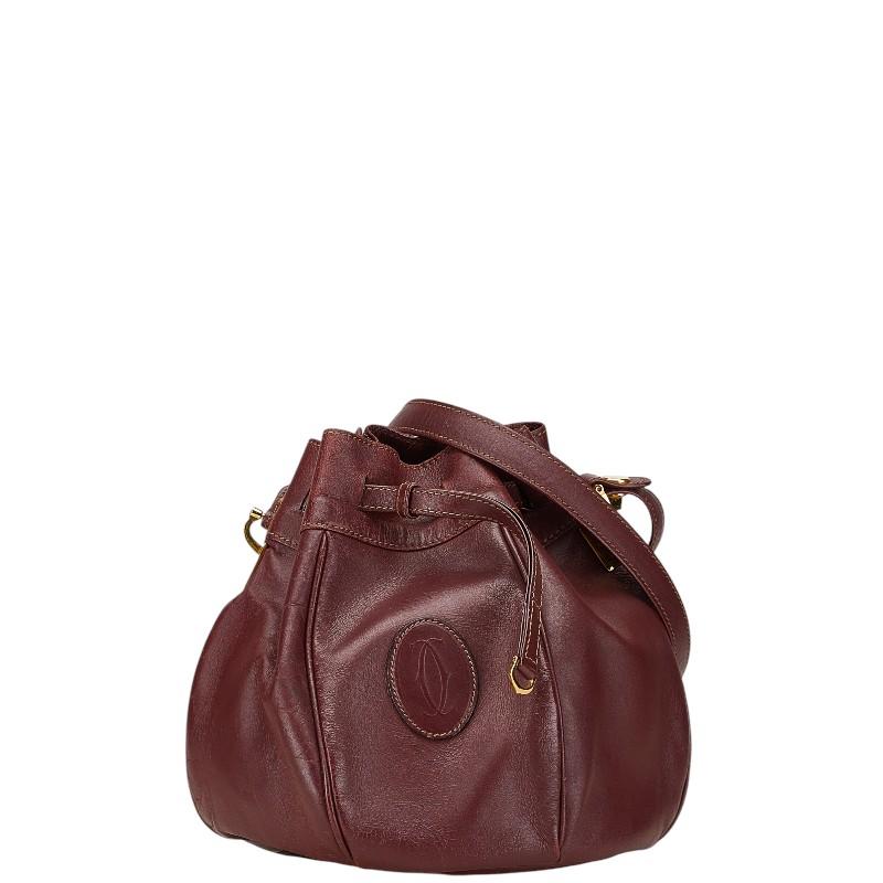 Cartier カルティエ マストライン 斜め掛け ショルダーバッグ ワイン  