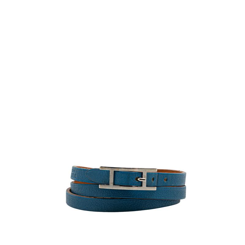 HERMES エルメス アピ3 ブレスレット サイズ：S ブルー シルバー